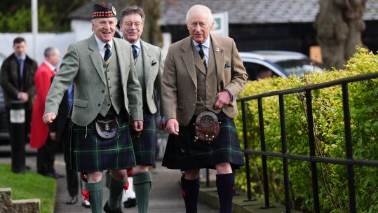 King Charles III arrives for a visit to the Gordon Highlanders Museum, in Aberdeen, to view recent renovations CREDIT PA.jpg