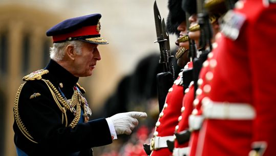 King Charles III presents New Colours to the Irish Guards 10062024 CREDIT PA NO REUSE CREDIT PA WIRE, PA IMAGES