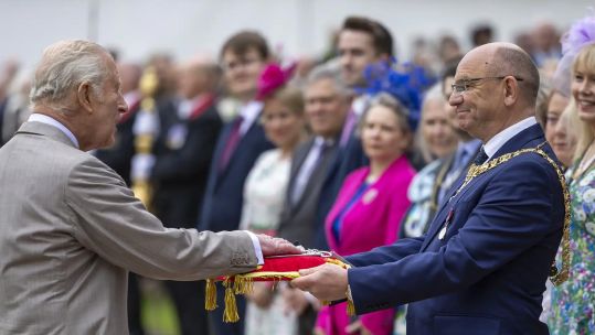 King Charles was symbolically handed the keys to Edinburgh in a traditional ceremony