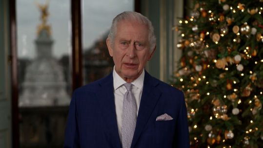 King Charles delivering his Christmas speech