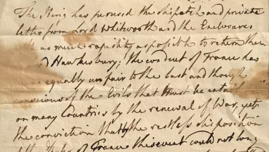 King George III letter signalling war sold at auction CREDIT SWNS