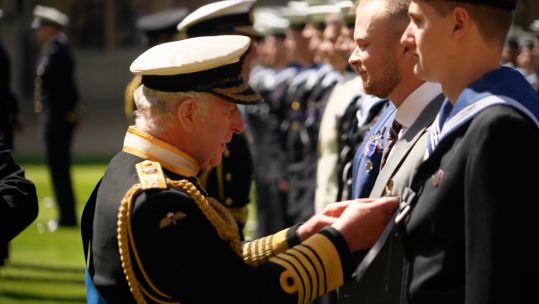 King awards honours from the Royal Victorian Order to Royal Navy ratings and officers for role in Queen funeral at Windsor Castle 300523 CREDIT ROYAL ROTA POOL