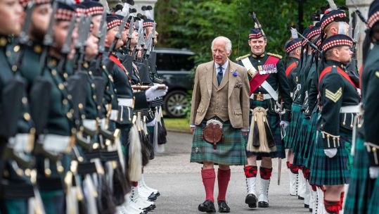 Balaklava Company gave the King a guard of honour to officially mark his arrival at Balmoral