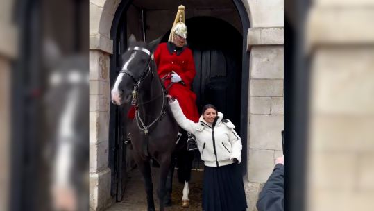 King's GUARD SHOUTS AT TOURIST 04022023 CREDIT THE KINGS HORSE UK