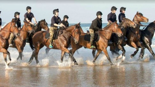 King&#039;s Troop Horses Head To The Beach