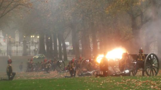 King's Troop Royal Horse Artillery mark King Charles 75 birthday 14112023 CREDIT BFBS