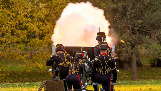 King’s Troop Royal Horse Artillery fire a 41 Gun Salute