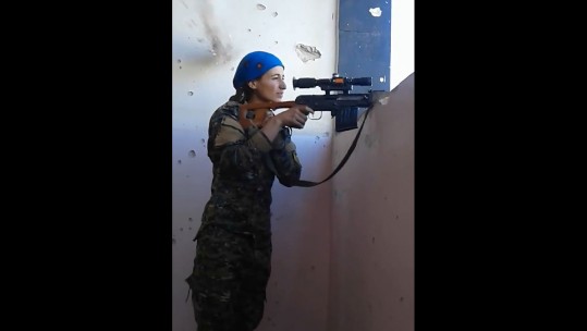 Kurdish sniper's narrow escape
