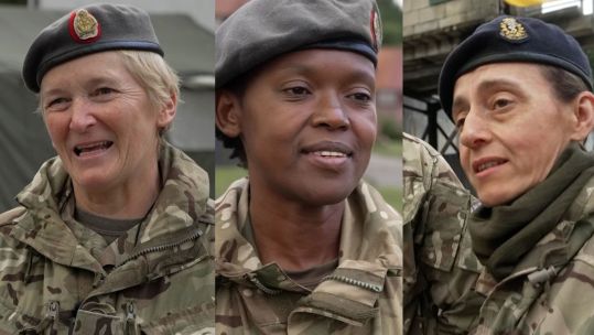 Left to right Lt Col Lindsay Baigent Major Christine Duffy Major Ruth Tupper World Menopause Day 2022 CREDIT BFBS