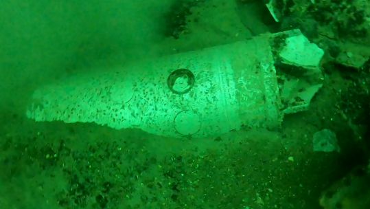 A LMB 500lb ground mine discovered in the Baltic Sea during Exercise Open Spirit (Picture: Royal Navy).