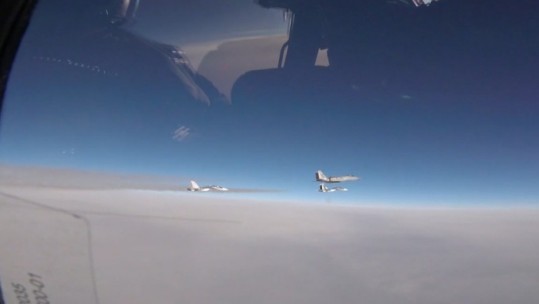 RAF Lakenheath pilots intercepting Russian planes over the Baltic.