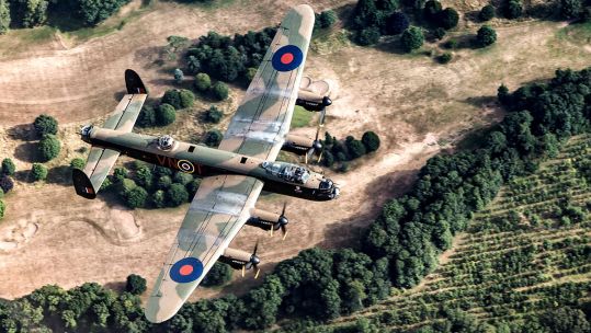 A Lancaster bomber will make a commemorative memorial flight over Belgium and the Netherlands (Picture: MOD).