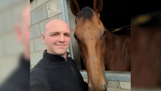 Lance Corporal Daniel Petho with his horse Shamadaan, who was saved after a GoFundMe campaign