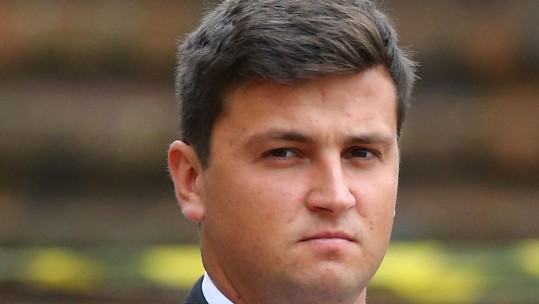 Lance Corporal David Plumstead leaving Maidstone Crown Court