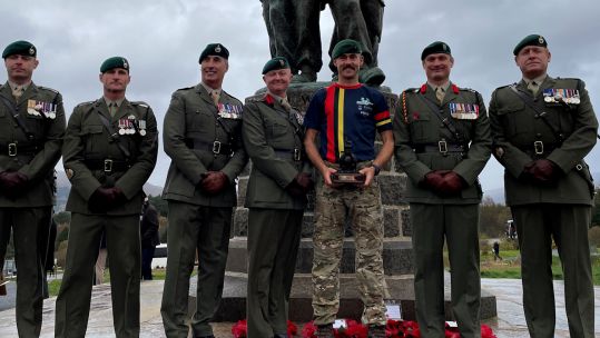 Lance Corporal Luke Grainger ended his challenge at the Commando Memorial in Scotland 30102022 CREDIT BFBS