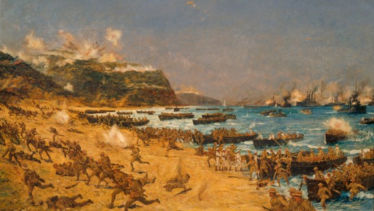 Landing_at_Gallipoli_ANZAC Cove from Archives New Zealand