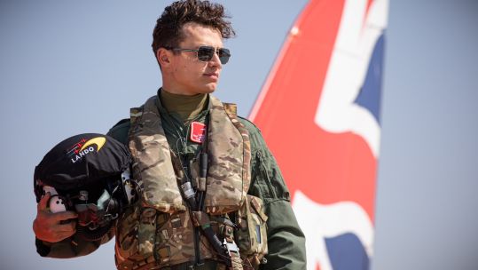 Lando Norris in Red Arrows Pilot uniform