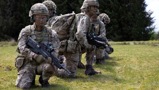 British Army soldiers training in Wales