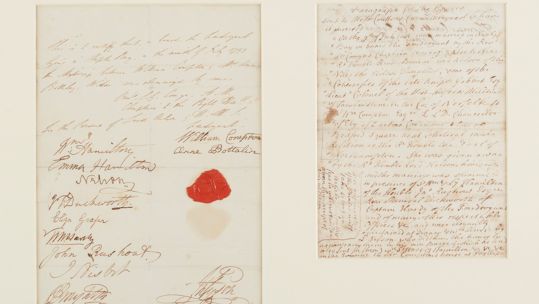 Lord Nelson marriage document auction 020223 CREDIT Stewart Attwood, Lyon & Turnbull