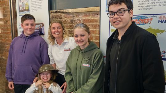 Children and Military Lives exhibition Louise Fetigan Little Troopers military children Ben, Kayleigh, Kieran and Lily-May CREDIT Colin Morris