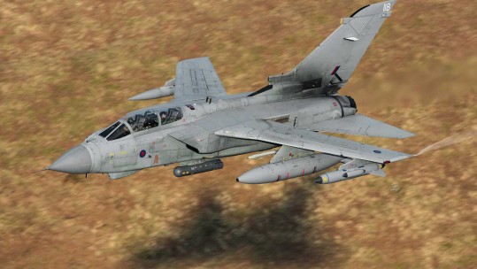 Low-flying British military jet