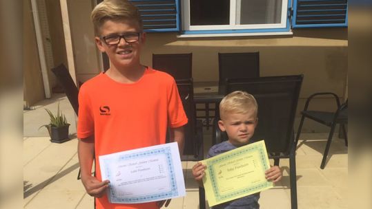 Luke and Toby With Their Golden Mentions