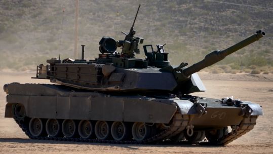 M1A2SEPv3s, latest version of the Abrams tank in the Mojave Desert 15122023 CREDIT BFBS