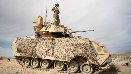 M2A3 Bradley fighting vehicle during Exercise in the Mojave Desert 15122023 CREDIT BFBS