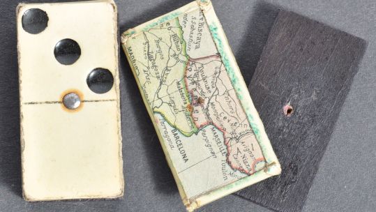 Cover image: Among the items that are going under the hammer are dominos that held a secret map (Picture: East Bristol Auctions).
