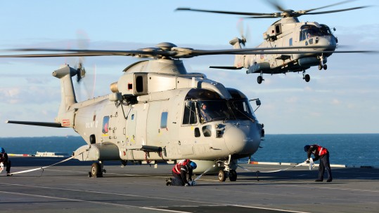 Naval Air Squadron Embarks In HMS Queen Elizabeth For The First Time