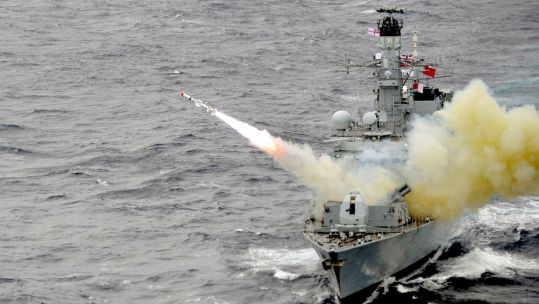 Royal Navy warship HMS Montrose has flexing her warfighting muscle with the successful firing of a Harpoon missile