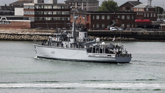 HMS Brocklesby has begun her 6,000 mile trip to Bahrain (Picture: Royal Navy).