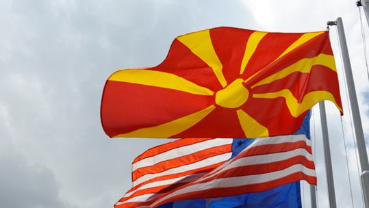 Macedonia flag during Ex Shared Resilience 13 SOURCE US Army Europe