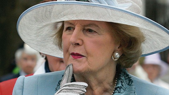 Baroness Thatcher at a WWII Memorial Service in 2005 