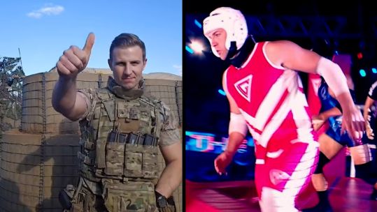Major Finlay Anderson taking on the Gladiators 30032024 CREDIT Army, BBC Hungry Bear