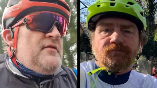 Mal Craghill and Martin Wintermeyer on the final cycle First Gulf War challenge tour england anniversary 280221 CREDIT Tornado Tribute Tour of England Facebook.jpg