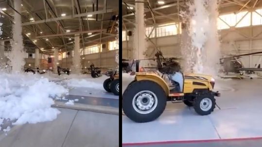 Malfunctioning fire suppression system at the Vermont National Guard base 21062024 CREDIT Aviation News