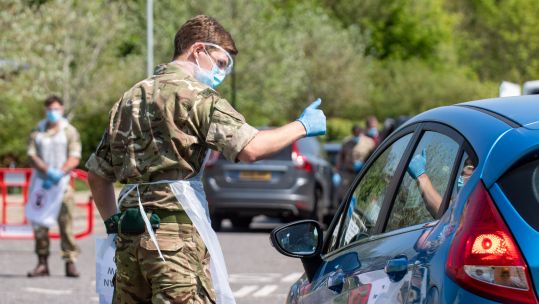 Royal Marine carrying out mobile testing last year