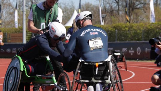 Mark Clougherty & Daniel Phillips celebrate a double podium result for Team UK Credit Help for Heroes DATE 17042022.jpg