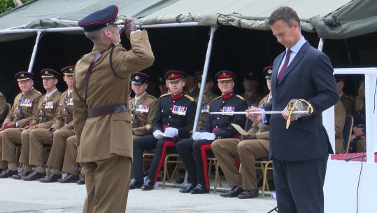 Mark Lancaster presents Firmin Sword of Peace