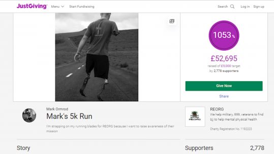 Mark Ormrod JustGiving page at 1139am on 280221 CREDIT no credit needed.jpg 