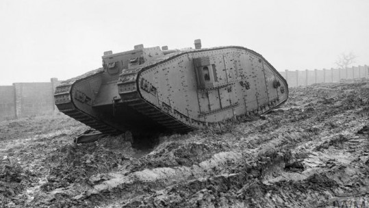 Battle Of Cambrai Mark IV Tank Black And White Credit Imperial War Museum