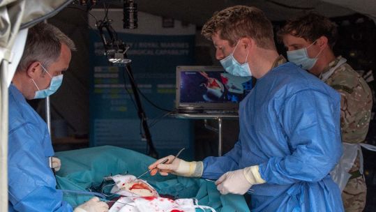 Medics from Commando Forward Surgical Group conduct a demonstration to showcase how to use new kit 250321 CREDIT Royal Navy.jpg