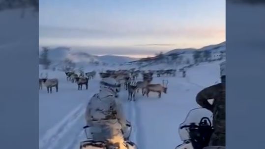 Members of 45 Commando Royal Marines members were caught up in Norway traffic jam 16012024 CREDIT UK Command Ops