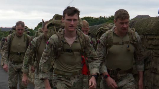 Members of the Royal Marines Reserve Scotland complete 56-mile trek marking anniversary of the Falklands War 09062022 CREDIT BFBS.jpg
