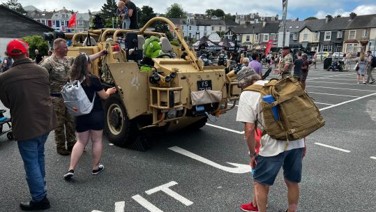 Members of the public check out Army vehicle