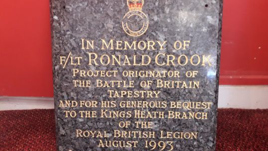 Memorial dedicated to Flight Lieutenant Ronald Crook (Picture: Hannah Lane).