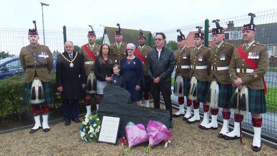Memorial to Corporal William Savage unveiled 020919 CREDIT BFBS