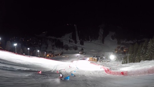 Meribel slope under floodlights