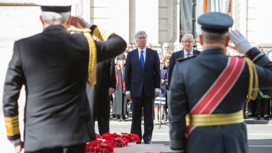 Michael Fallon Wreath Laying Anzac Day